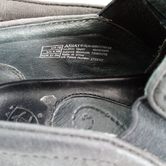 Ariat Expert Clog Black Wedge Leather Paisley Size 7 Comfort Western Slip On - Picture 12 of 15